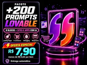 Pack +200 Prompts Para Lovable | Crie Sites E Apps Com Ia - Inteligência Artificial