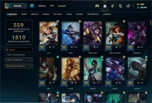 Conta prata 4 com TODOS os champs e 229 Skins + 86 Cromas - League of Legends LOL