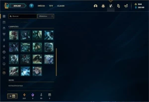 Conta prata 4 com TODOS os champs e 229 Skins + 86 Cromas - League of Legends LOL