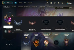 Conta prata 4 com TODOS os champs e 229 Skins + 86 Cromas - League of Legends LOL