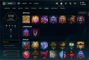 Conta prata 4 com TODOS os champs e 229 Skins + 86 Cromas - League of Legends LOL