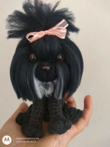 Mini Lhasa Apso - Amigurumi de crochê - Artesanato e Personalizados