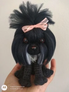 Mini Lhasa Apso - Amigurumi de crochê - Artesanato e Personalizados