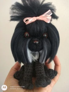 Mini Lhasa Apso - Amigurumi de crochê - Artesanato e Personalizados