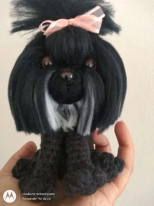 Mini Lhasa Apso - Amigurumi de crochê - Artesanato e Personalizados