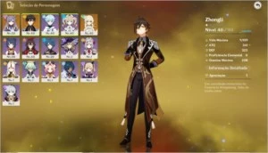 Genshin Impact AR27 - Keqing, Zhongli (c/ lança 5*)