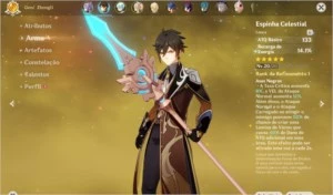 Genshin Impact AR27 - Keqing, Zhongli (c/ lança 5*)