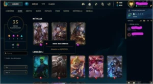 Conta lol lvl 53 Com essas skins aí da foto - League of Legends