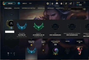 Platina 3 com 40 Champs e 3 Skins + 9 Fragmentos - League of Legends LOL