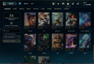 Conta Mestre com 37 Champs e 4 Skins ( 91 PDL ) - League of Legends LOL