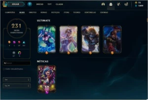 conta league of legends unranked / 231 skins - LOL