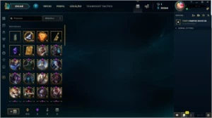 conta league of legends com 85 skins e todos os personagens LOL