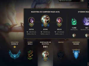 Conta mono riven com skin prestigio 2019 e 2022 - League of Legends LOL