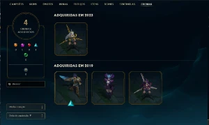 Conta mono riven com skin prestigio 2019 e 2022 - League of Legends LOL