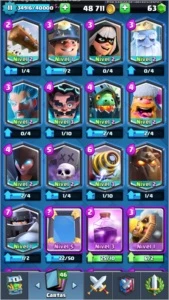 liga 1 14 lendarias 9 nv 2 e 2 nv 3 e 2 carta full - Clash Royale