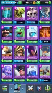 liga 1 14 lendarias 9 nv 2 e 2 nv 3 e 2 carta full - Clash Royale