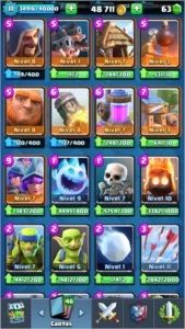 liga 1 14 lendarias 9 nv 2 e 2 nv 3 e 2 carta full - Clash Royale