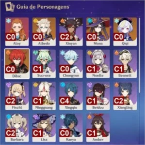 GENSHI IMPACT AR41 Albedo, Aloy, Diluc, Qiq e Mona - Genshin Impact