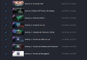 Conta da steam a + destiny2 e bord 3