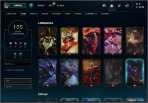 Conta League of Legends PLATINA IV mais de 100 skins LOL
