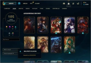 Conta League of Legends PLATINA IV mais de 100 skins LOL