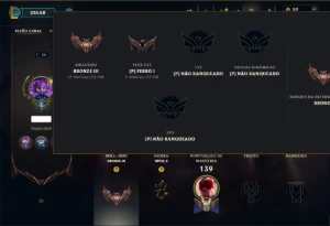 Bronze 3 com 60 Champs e 47 Skins ( Mais de 30 Jogos ) - League of Legends LOL
