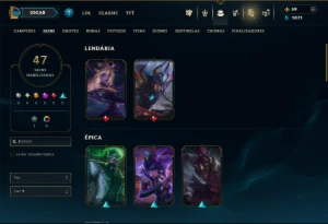 Bronze 3 com 60 Champs e 47 Skins ( Mais de 30 Jogos ) - League of Legends LOL