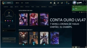 CONTAS DE LOL PRATA E OURO - League of Legends
