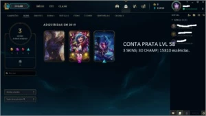 CONTAS DE LOL PRATA E OURO - League of Legends