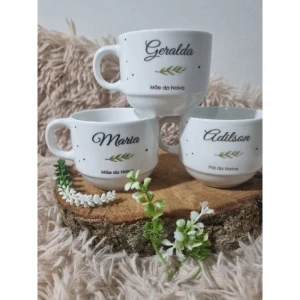 Xícara 150 ml Personalizada para Casamento - Artesanato e Personalizados