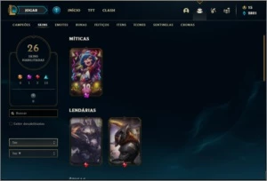 Conta bronze 2 afundada com 52 champs e 26 skins - League of Legends LOL