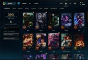 Conta bronze 2 afundada com 52 champs e 26 skins - League of Legends LOL