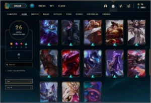 Conta bronze 2 afundada com 52 champs e 26 skins - League of Legends LOL