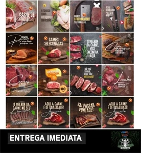 Pack 40 Arte Açougue Editável No Canva+story - Serviços Digitais
