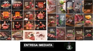 Pack 40 Arte Açougue Editável No Canva+story - Serviços Digitais