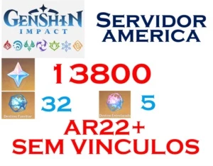 CONTAS REROLL GENSHIN IMPACT  servidor: America