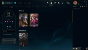 Ex Platina com 2 Skins Prestígio - League of Legends LOL