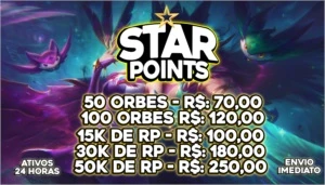 STAR POINTS - RIOT POINTS 30K - ENVIO IMEDIATO - League of Legends LOL