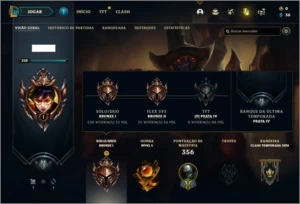 Conta bronze 1 com 1000 jogos 61 skins e 140 champs - League of Legends LOL