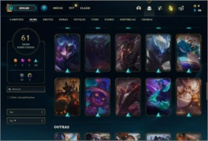 Conta bronze 1 com 1000 jogos 61 skins e 140 champs - League of Legends LOL
