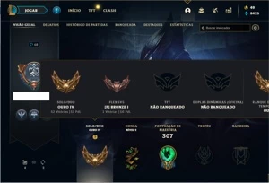 Conta ouro 4 com 96 Champs e 64 Skins + 4 Vitoriosas - League of Legends LOL