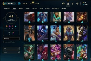 Conta ouro 4 com 96 Champs e 64 Skins + 4 Vitoriosas - League of Legends LOL