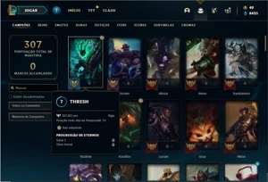 Conta ouro 4 com 96 Champs e 64 Skins + 4 Vitoriosas - League of Legends LOL