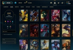 Conta ouro 4 com 96 Champs e 64 Skins + 4 Vitoriosas - League of Legends LOL
