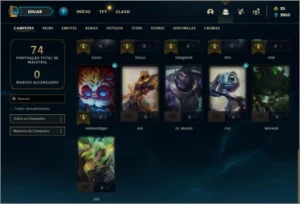 Conta Unranked com 15 Skins e 31 Champs - League of Legends LOL