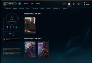 Conta unranked de 2014 com 3 skins e 22 champs - League of Legends LOL