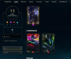 Conta Yasuo Tinta Sombria De Prestigio - League of Legends LOL
