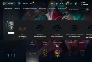 Conta Unranked 100 Champs e 26 Skin + 3 Raras + Icones Raros - League of Legends LOL