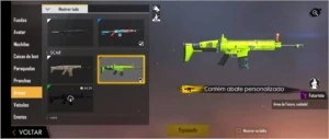 Conta free fire com varias skins