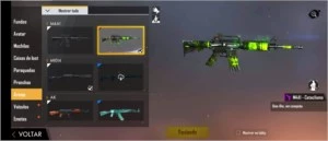Conta free fire com varias skins
